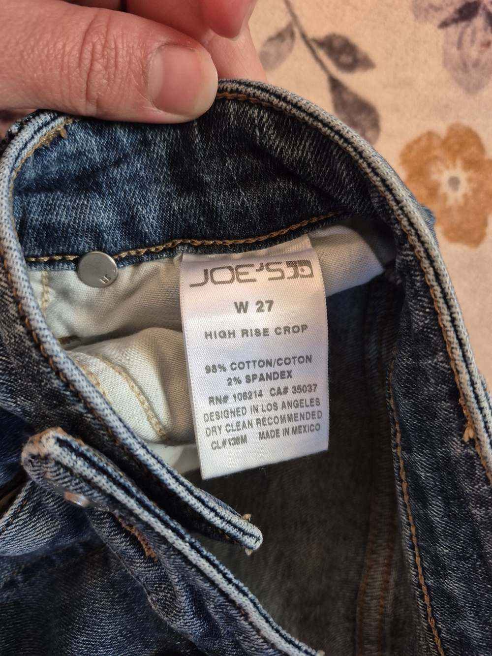 Joe's Jeans Distressed High Rise Crop Jeans - Faded Blue - Picture 3 of 6